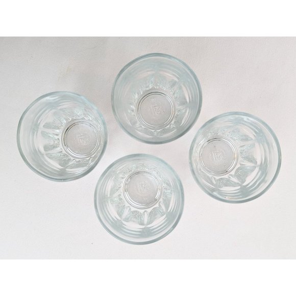 Set of 4 Clear Faceted Glass Vintage Shot Glasses Stirrup Cups Vintage Barware - Picture 4 of 6